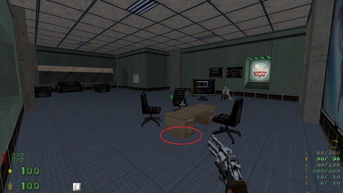 Desk Model Sinks into Floor