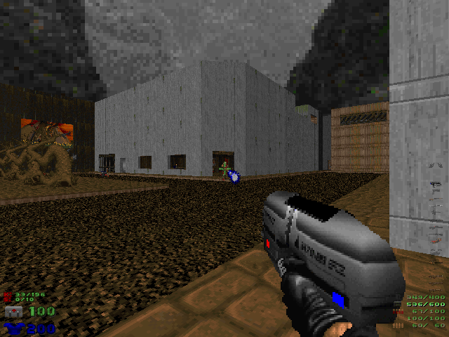 Laser pistol's secondary fire: Burst fire mode.